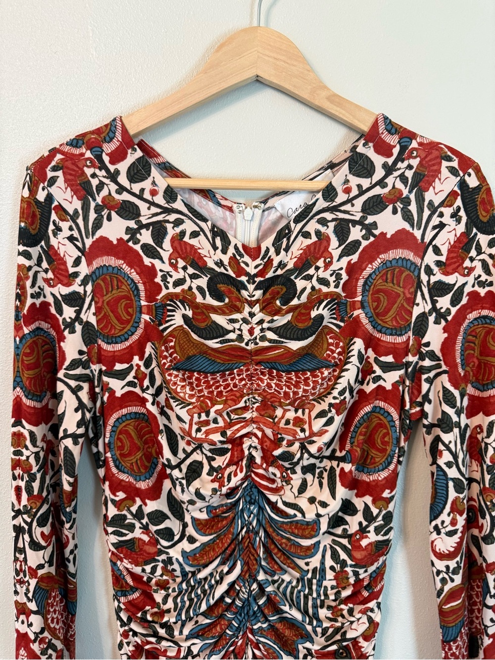 Cara Cara Maisy Turtledove Luxor Ruched Jersey Midi Dress Size L - Picture 7 of 11